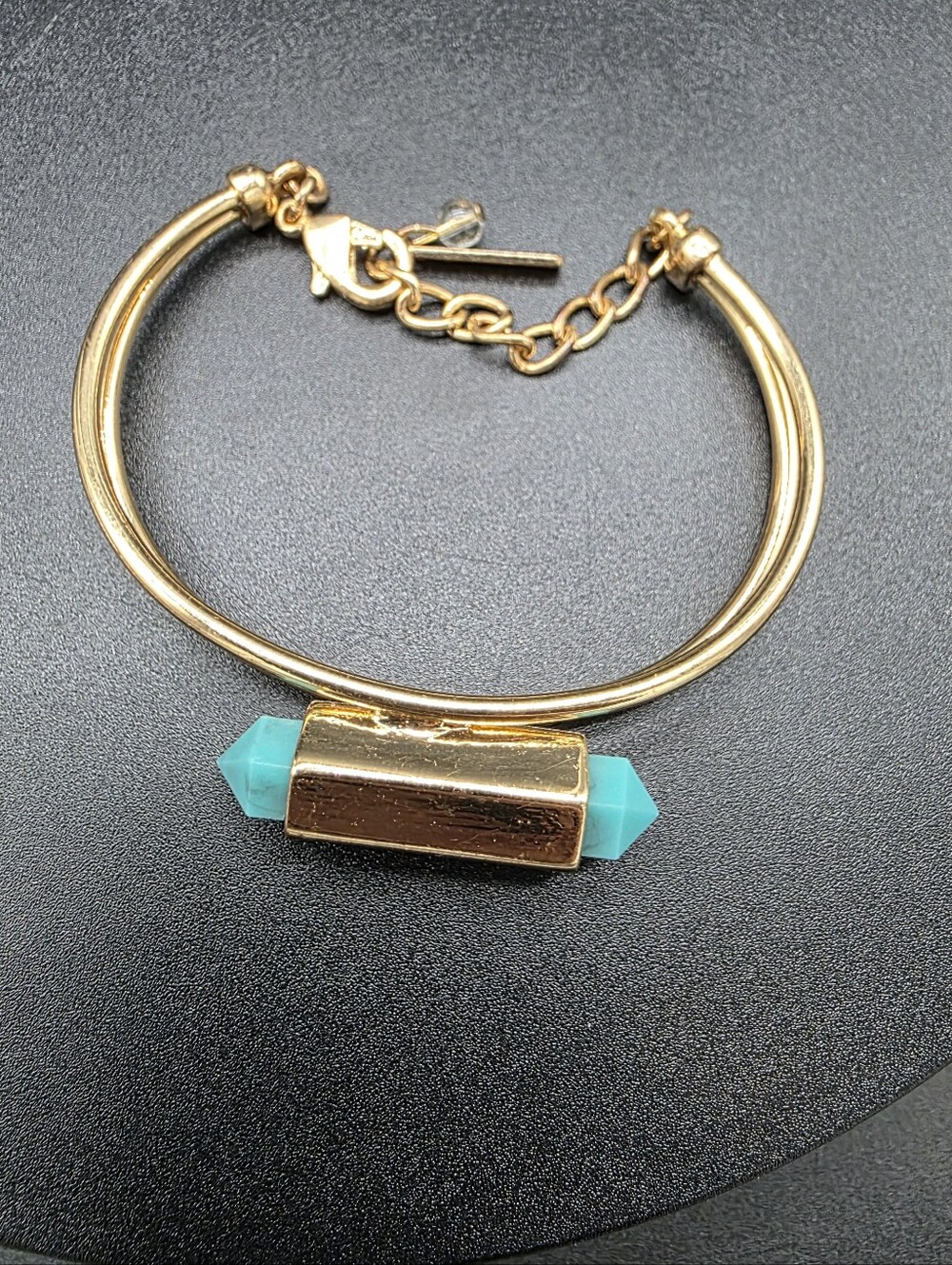 Steve Madden Gold-Tone Bracelet with Turquoise Crystal Accents